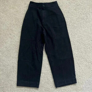 Urban Outfitters Wide Leg Black Cotton Pants Cropped Women Size Small OB1203127.
